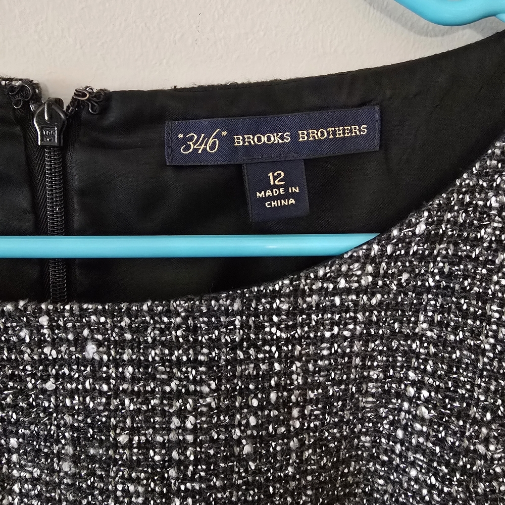 Brooks Brothers Womens Dress in Silver-Black Tweed Size 12 - Picture 3 of 4